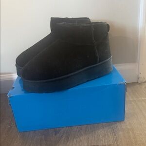 Black Platform Ankle Boots